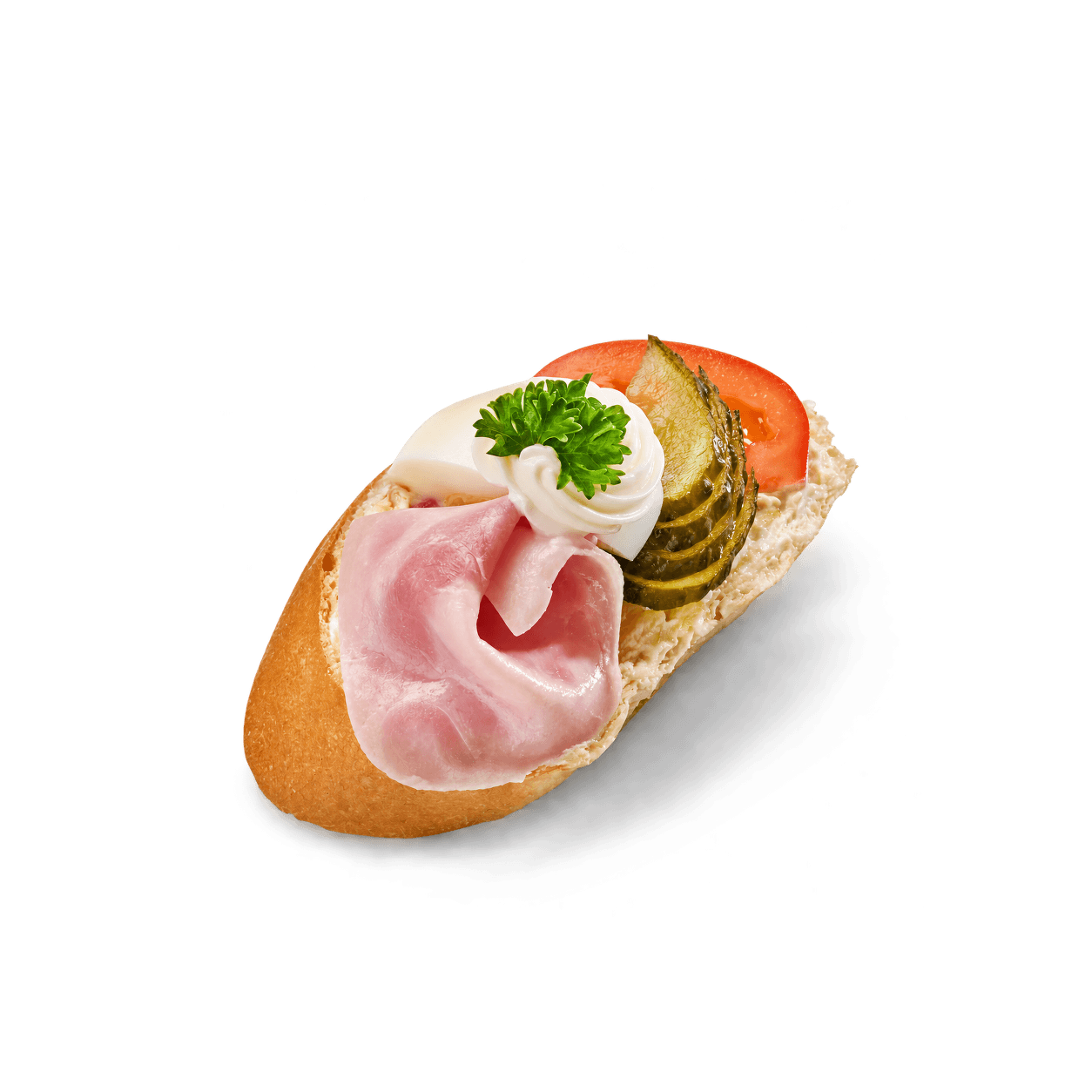 Mini chlebíček s ruským vejcem a šunkou