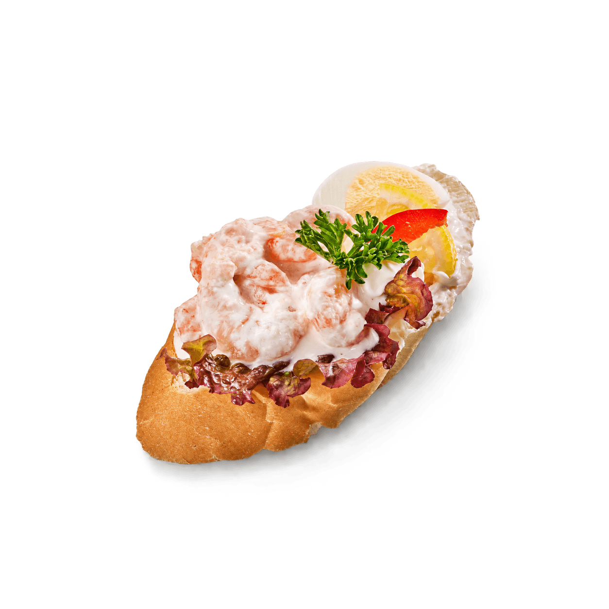 Mini chlebíček s krevetovým salátem