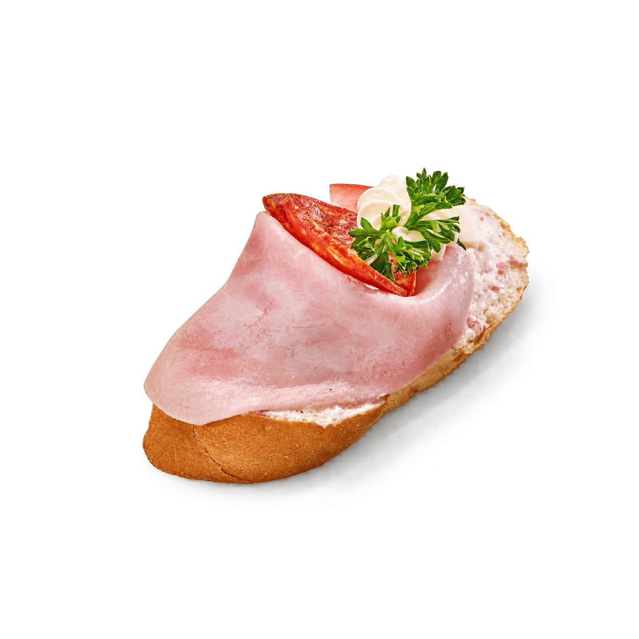 Mini chlebíček se šunkou a paprikovým salámem