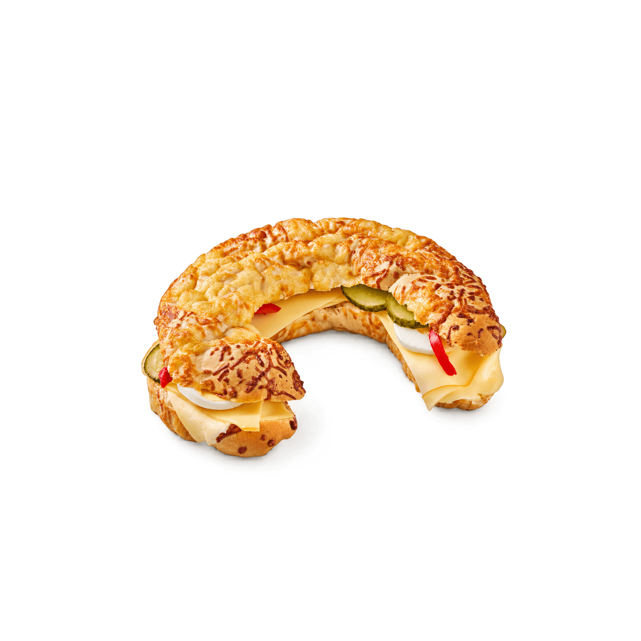 Sýrový chalupářský rohlík