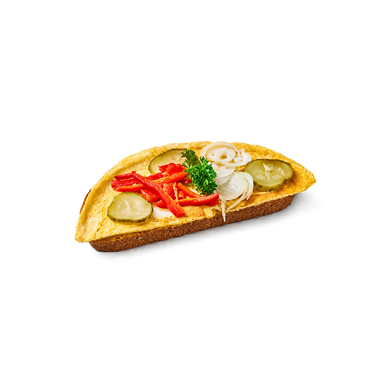 Vaječný chléb s hořčicí a okurkou