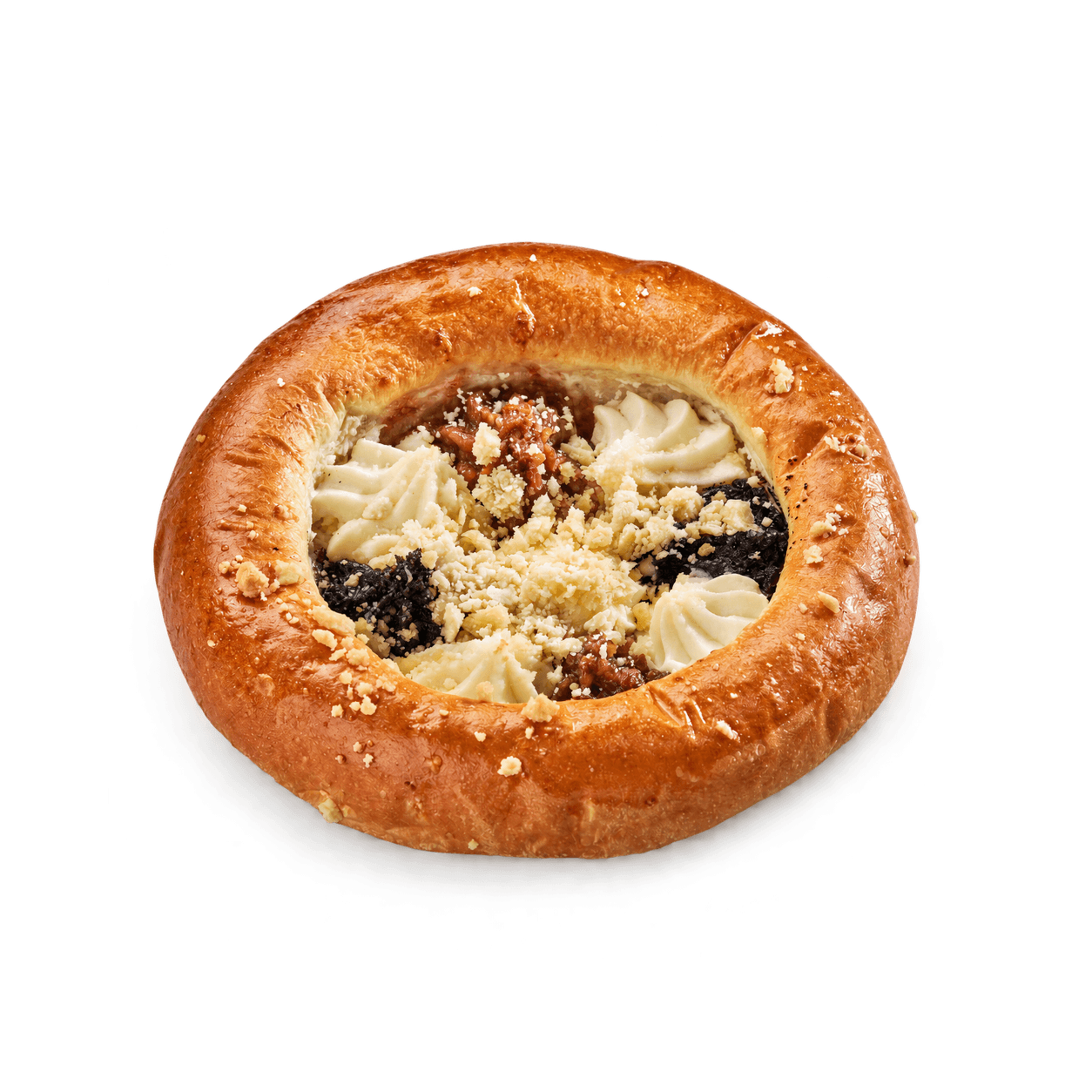 Koláč MIX s mákem, ořechy a tvarohem