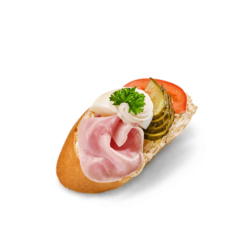 Mini chlebíček s ruským vejcem a šunkou