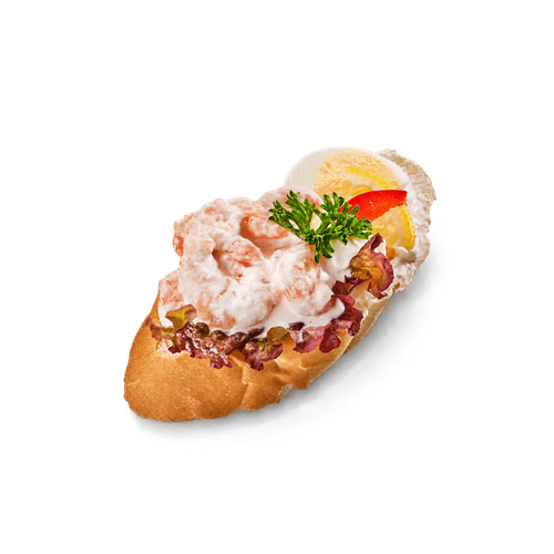 Mini chlebíček s krevetovým salátem