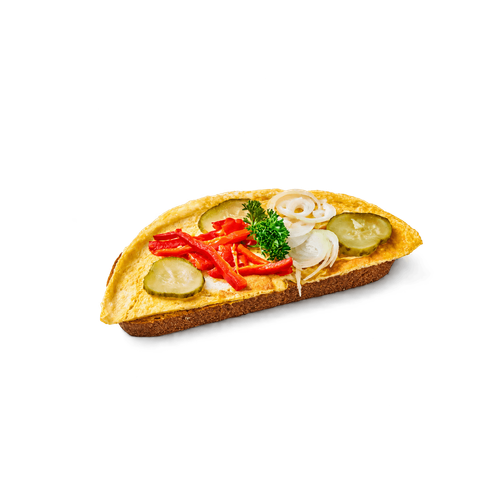 Vaječný chléb s hořčicí a okurkou